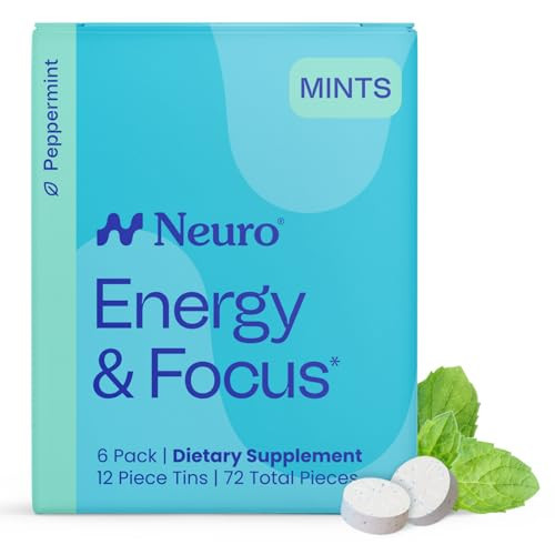 Neuro Energy & Focus Mints - Sugar Free Breath Mints with 40mg Natural Caffeine, B Vitamins & L-Theanine - Vegan Brain Supplement for Exercise, Study & Daily Focus - Peppermint, 72 ct | Amazon (US)
