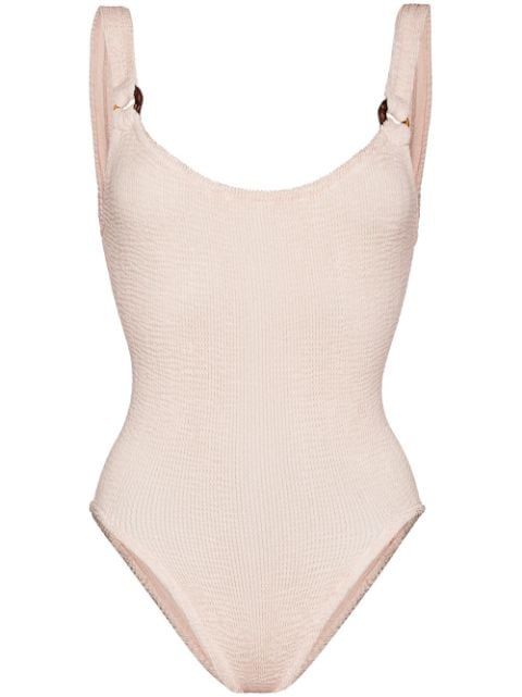 Domino crinkle-effect swimsuit | Farfetch Global