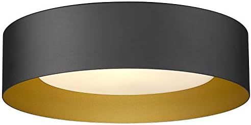 Autelo Flush Mount Ceiling Light, 14" Frosted Glass Shade Close to Ceiling Light Fixture in Black... | Amazon (US)