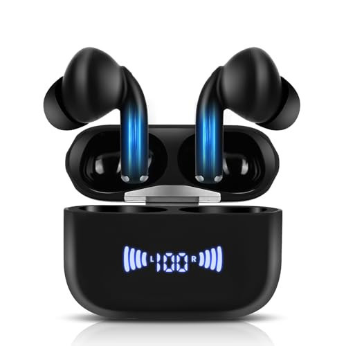Qutraliza Wireless Earbuds Bluetooth 5.3 Headphones,Stereo Sound Ear Buds with ENC Call Noise Cancelling Mic,48H Playtime LED Display Earphones for Phones Pad Laptop Computer | Amazon (US)