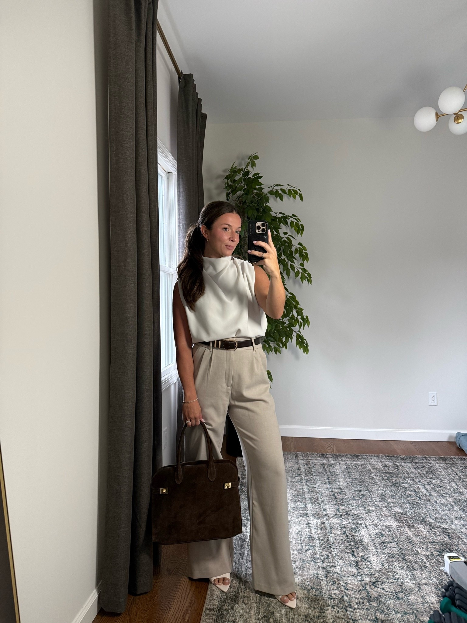 Work outfit, teacher outfit, casual work outfit 

@abercrombie Sloan pants (idk if they make this color anymore) I’m in a medium but def need a small 
Linked almost identical tops 

I have fat feet and these heels hurt 😅 but if you have skinny feet they might be good 🤷‍♀️

#LTKgrwm #LTKootd #LTKWorkwear
