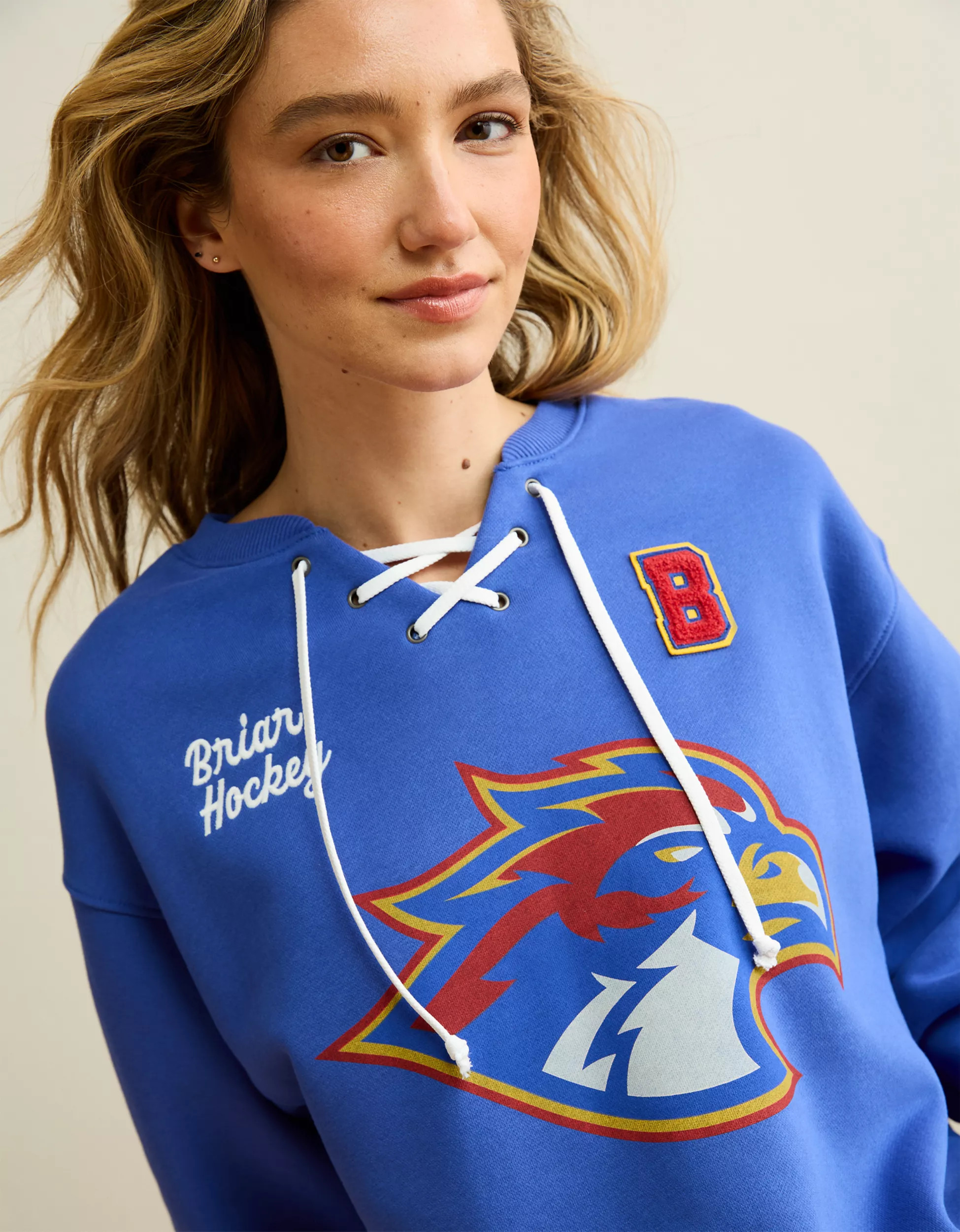 AE | Off Campus Lace-Up Sweatshirt | American Eagle Outfitters (US & CA)