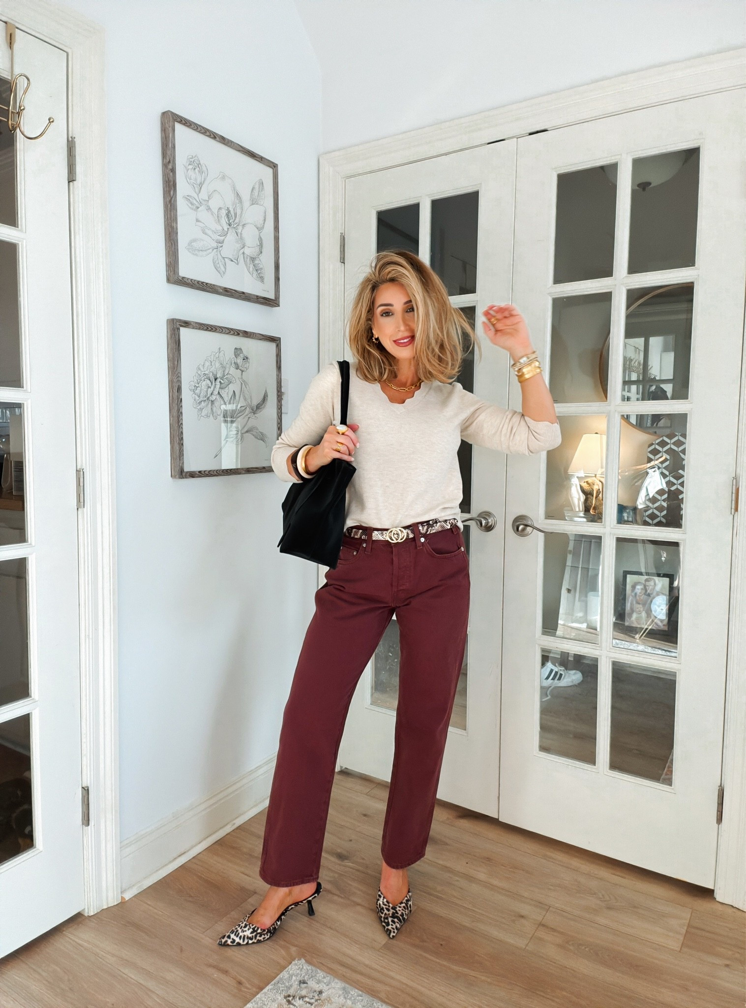 The scallop trim on this long sleeve v neck sweater knit top is such a fun detail. 

Fall outfits women over 50, boyfriend denim jeans, date night outfits, shoulder bags, casual fall outfits

#LTKootd #LTKOver40 #LTKmomlife