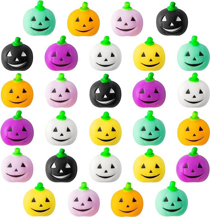 WATINC 28pcs Halloween Pumpkin Mochi Squeeze Toys for Kids, Happy Halloween Stress Relief Gifts M... | Amazon (US)