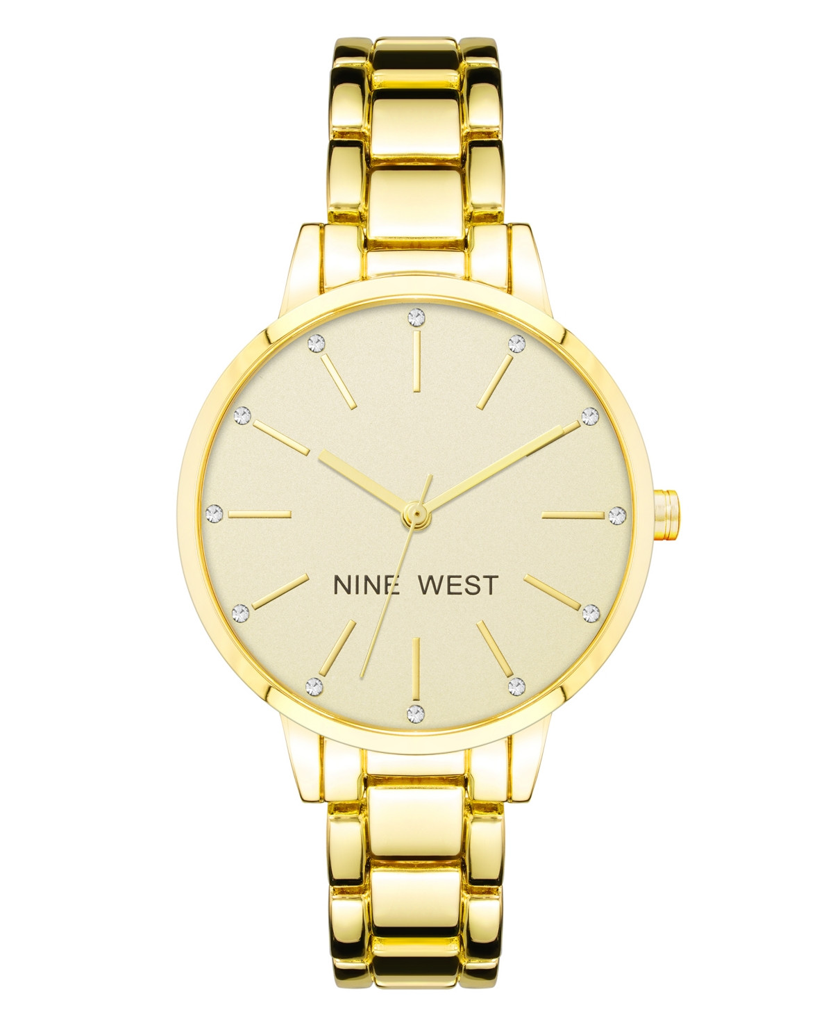 Nine West Women's Quartz Gold-Tone Alloy Link Bracelet Watch, 36mm - Gold-Tone | Macy's