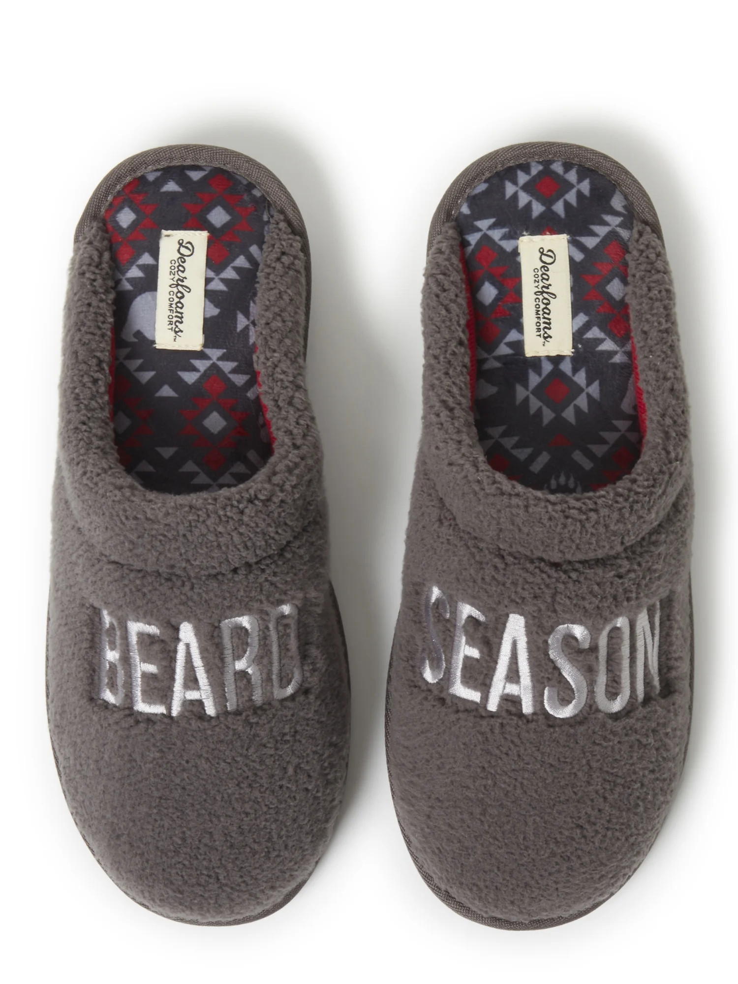 Dearfoams Cozy Comfort Men's Beard Season Slippers - Walmart.com | Walmart (US)