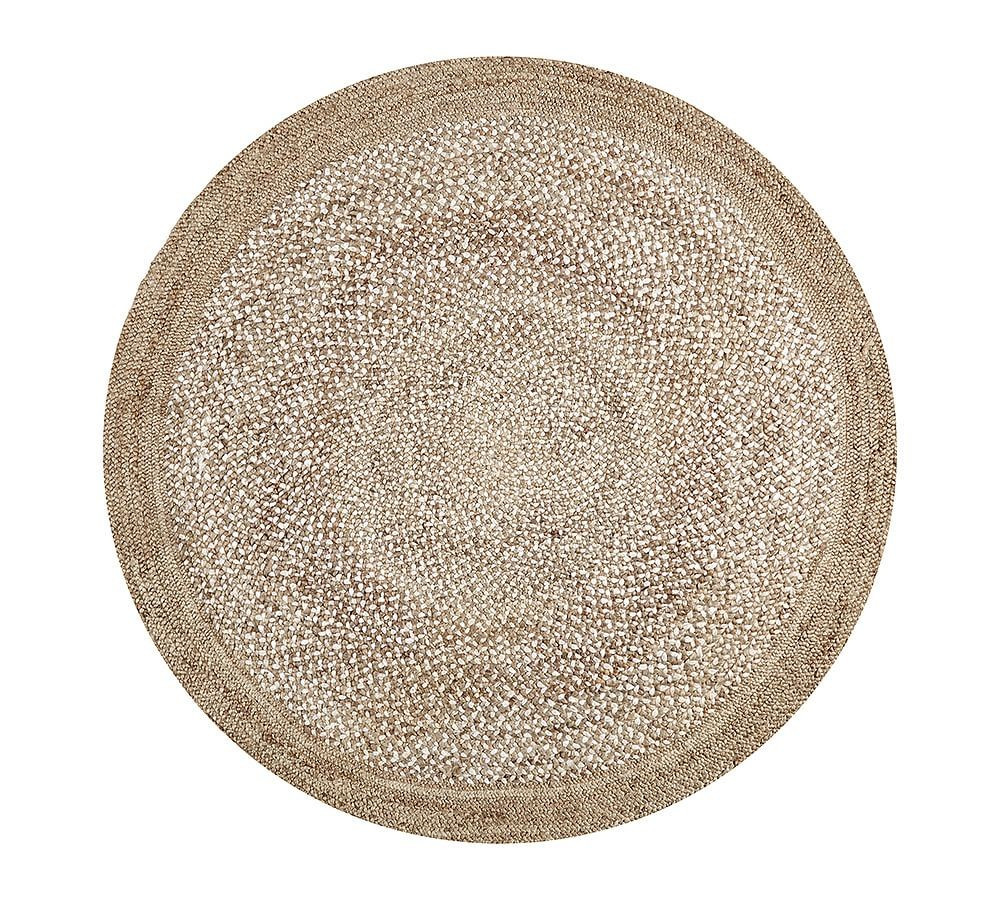 Border Round Braided Jute Rug, 8' Round, Sand | Pottery Barn (US)