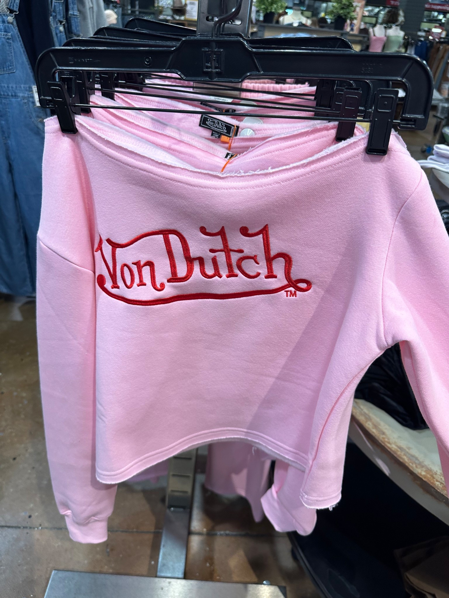 Love this Von Dutch pink off the shoulder crewneck! So cute! Priced at $49 & it has matching pants as well!

#LTKFindsUnder50 #LTKMidsize #LTKStyleTip