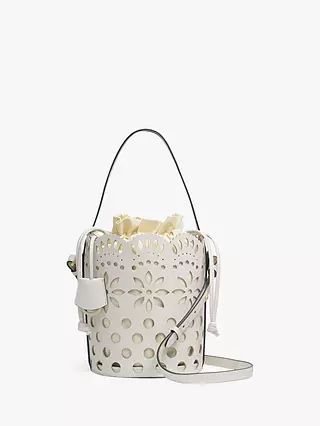 Radley Newby Place Cut Out Leather Bucket Bag, Chalk | John Lewis (UK)