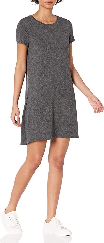 Amazon Essentials Women's Short-Sleeve Scoop Neck Swing Dress | Amazon (US)