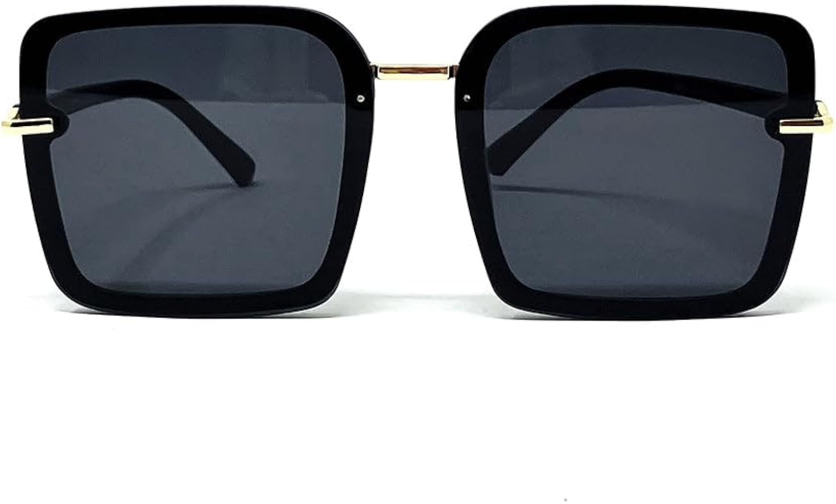 Large Square Geometric Black Sunglasses with Polarized Lens Fashion Sunglasses for Women | Amazon (US)