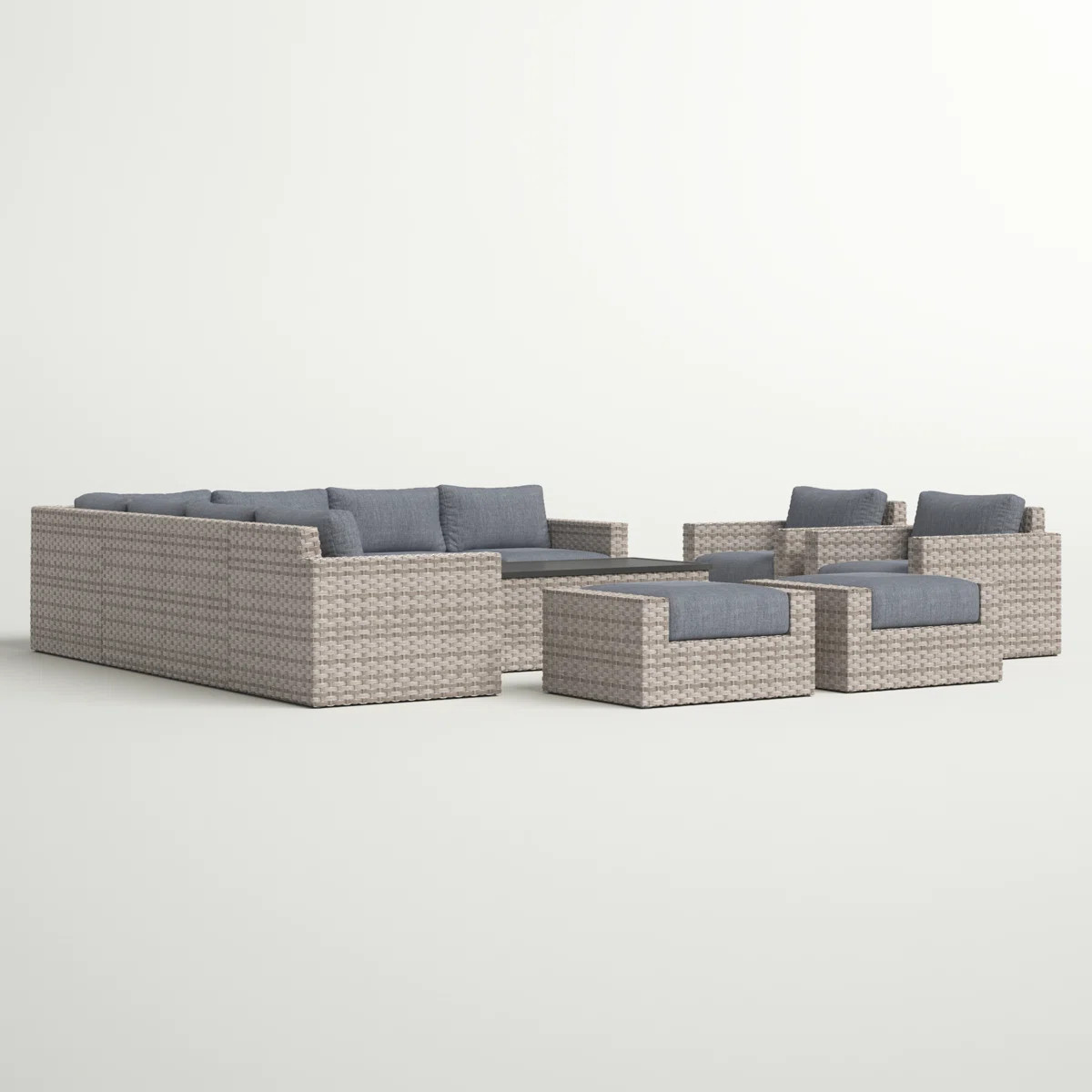 Avrahom 10-Piece Modular Wicker Outdoor Sectional Seating Group | Wayfair North America