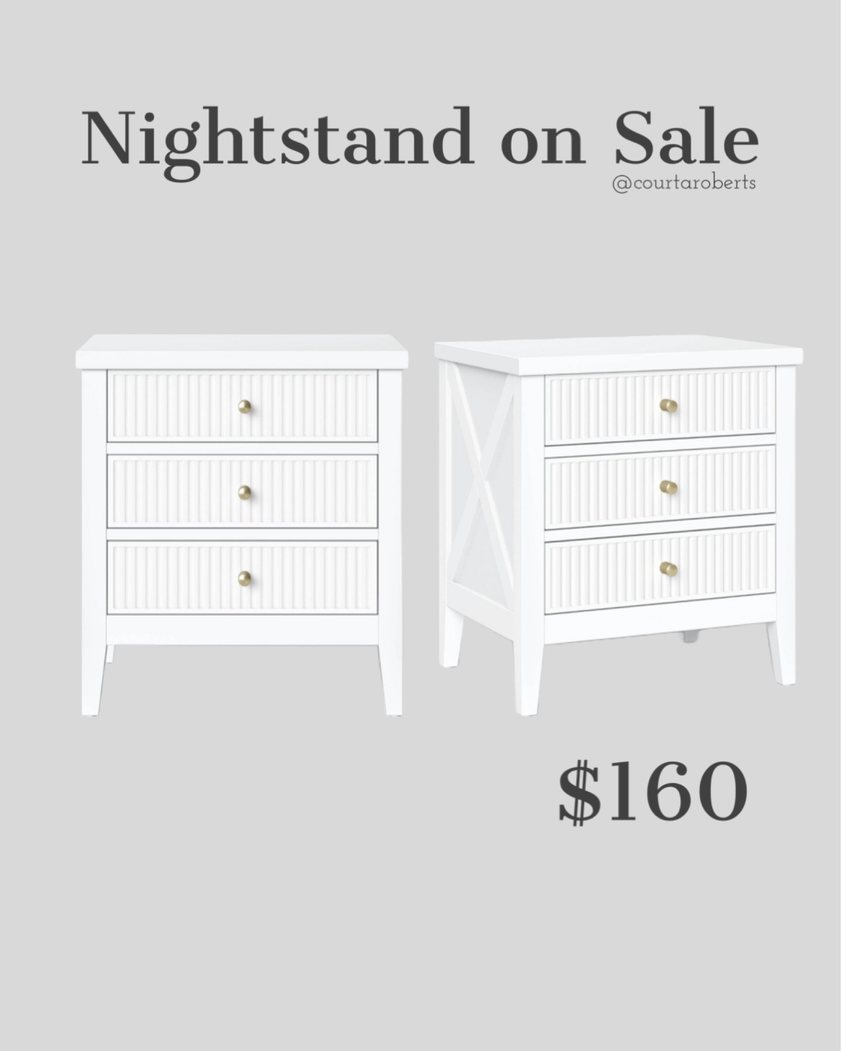 The adorable nightstands I found for my costal style bedrooms, are on sale right now! 

#sale #salealert #homegoods #furniture #decor #white #gold #bedroom #costal #beachy #target

#LTKsalealert #LTKhome