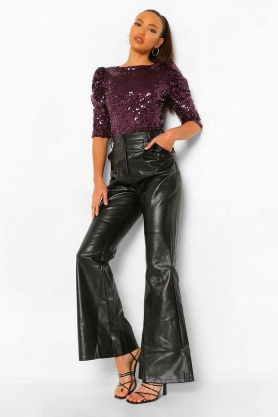 Tall Shoulder Detail Sequin Blouse | Boohoo.com (US & CA)