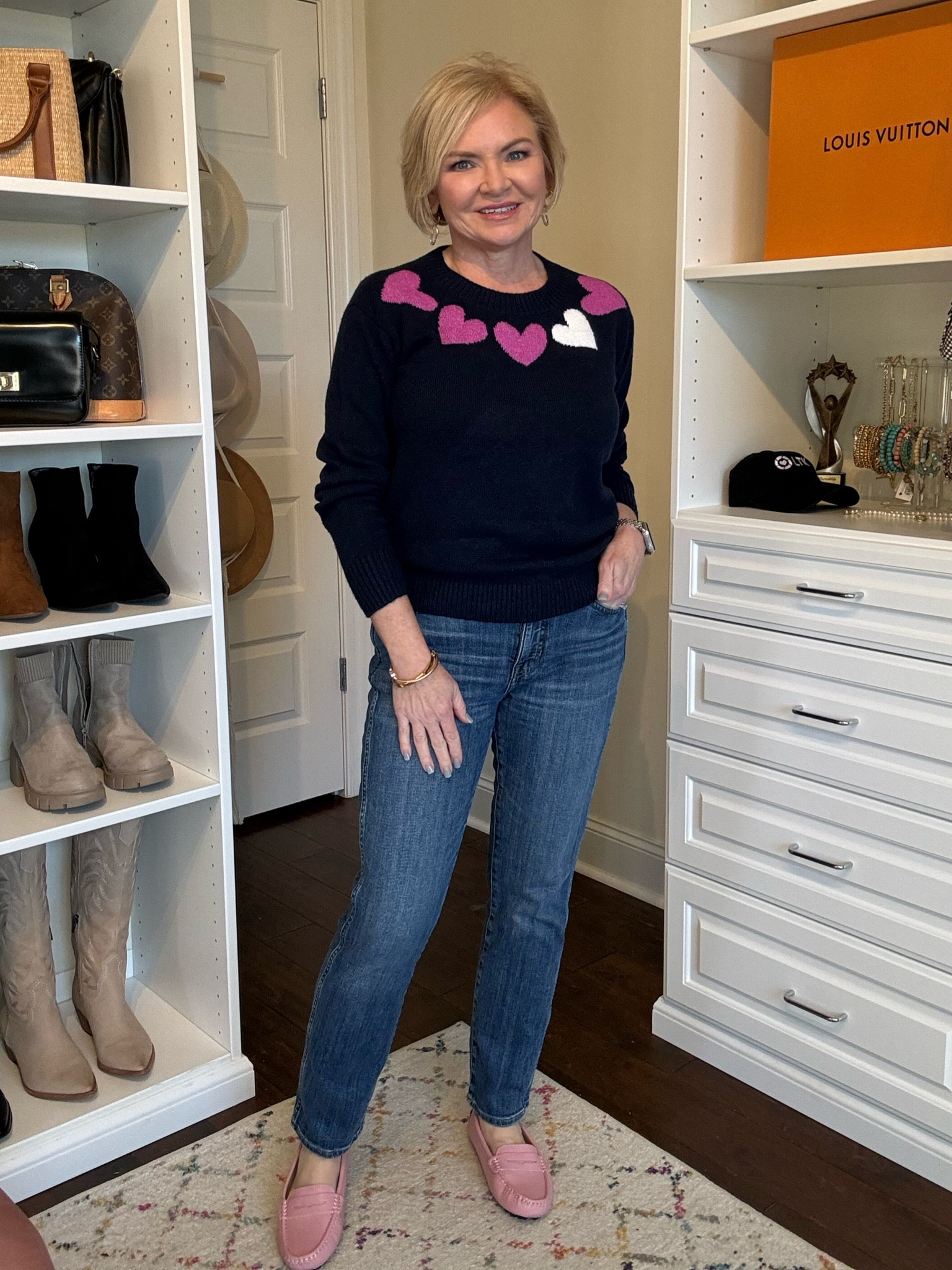 Wearing petite medium sweater, 27 jeans

Valentine's Day outfit
Jeans
Winter outfits
Loafers
Best seller
Petite outfit


#LTKSeasonal #LTKstyletip #LTKMostLoved