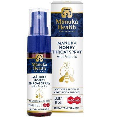 Manuka Health Manuka Honey & Propolis Throat Spray, .67 fl oz, Protects & Freshens, With MGO 400+ Manuka Honey & New Zealand Propolis | Target