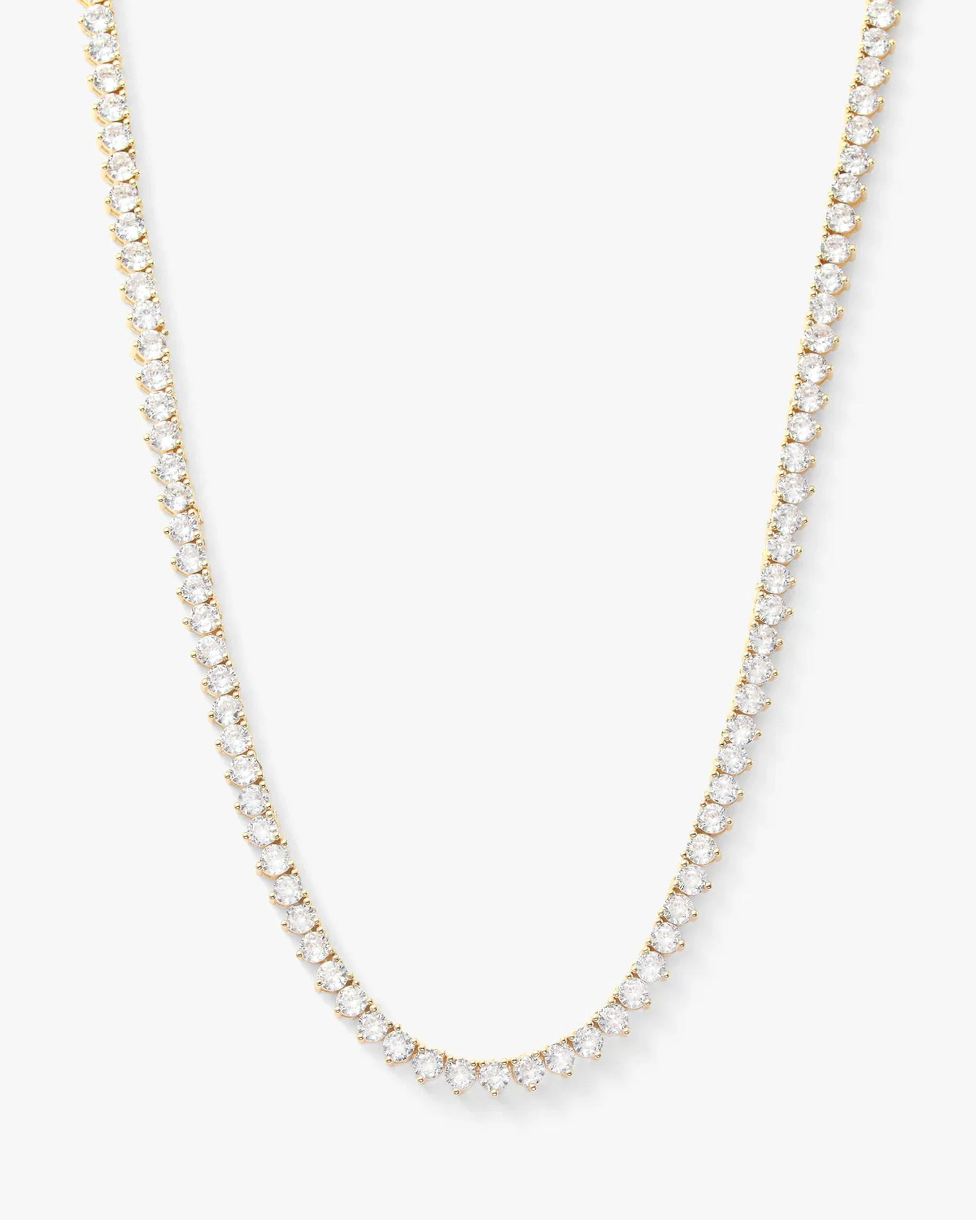 Not Your Basic Tennis Necklace 3mm - Gold|White Diamondettes - 16 | Melinda Maria Jewelry