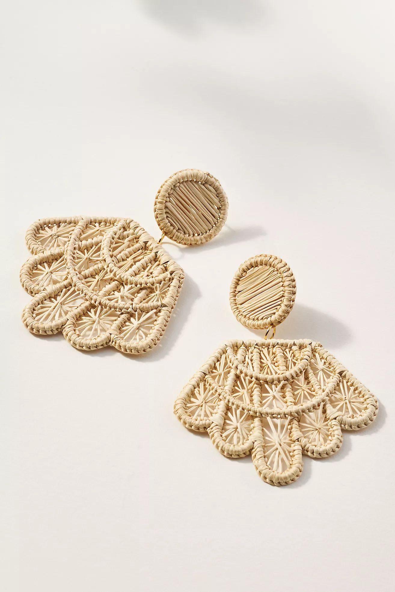 Neely Phelan Rattan Shell Drop Earrings | Anthropologie (US)