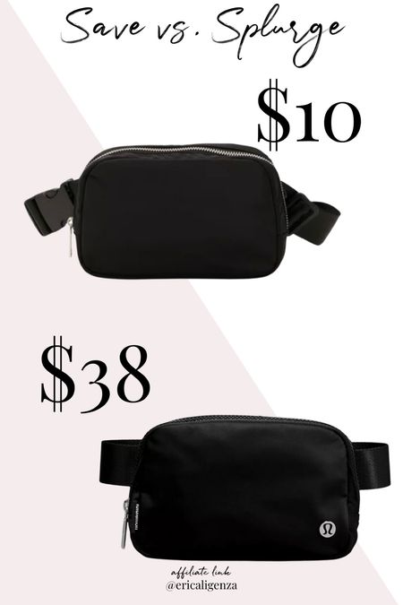 Save vs splurge! Walmart belt bag for $10 vs Lululemon belt bag for $38

Walmart fashion // belt bag // Fanny pack // Lululemon inspired bag // Lululemon bag // bum bag // black belt bag 

#LTKFind #LTKunder50 #LTKitbag