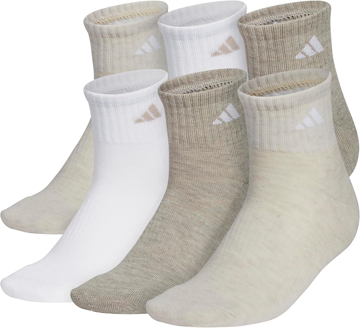 adidas Women's Athletic Cushioned Quarter Socks (6-Pair) with arch compression for a secure fit | Amazon (US)