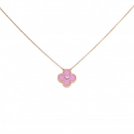 Authenticated Used Van Cleef & Arpels Alhambra Pink Sevres 2015 Limited Necklace/Pendant K18PG Gold | Walmart (US)