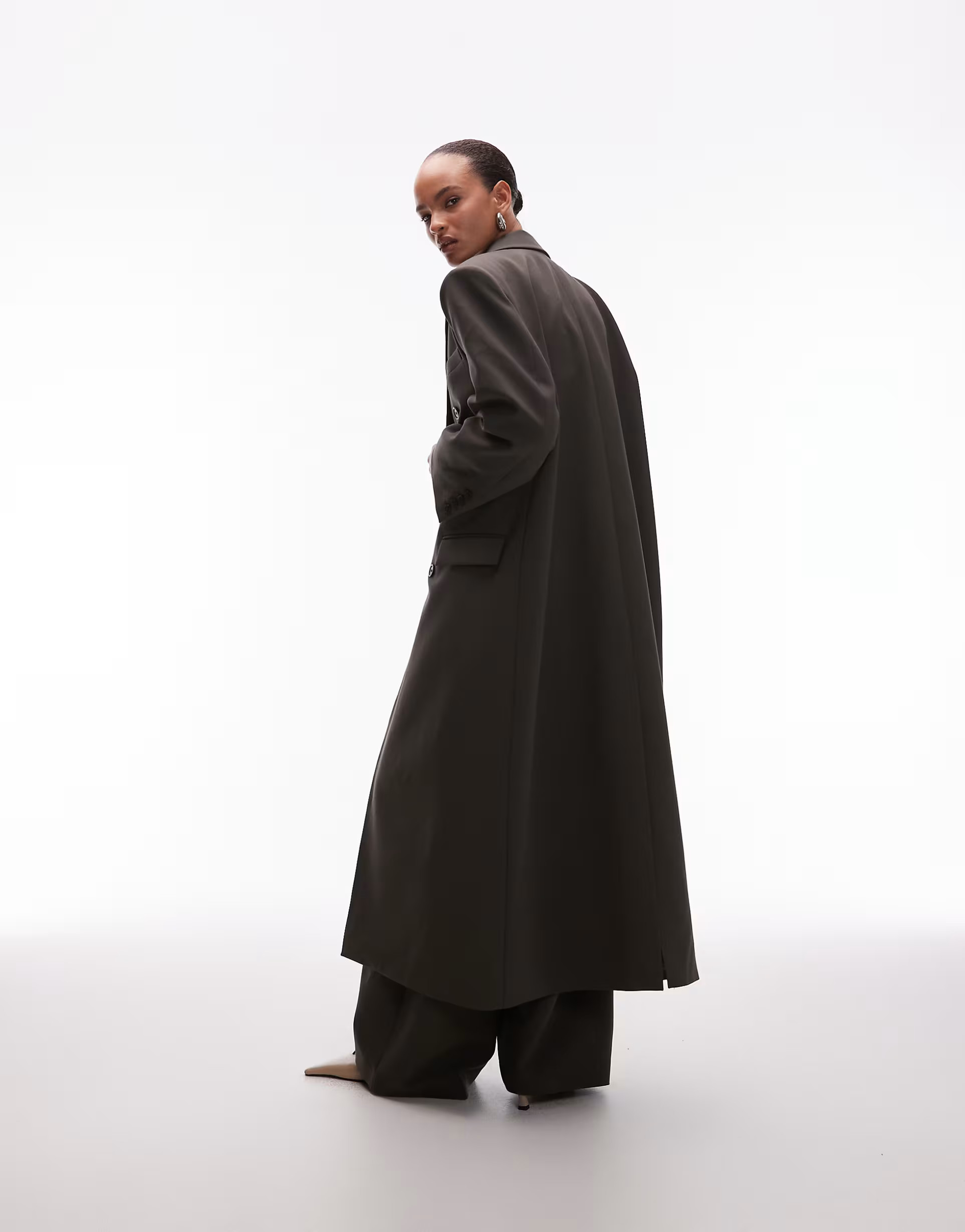 ASOS DESIGN oversized manzy maxi blazer in olive | ASOS | ASOS (Global)