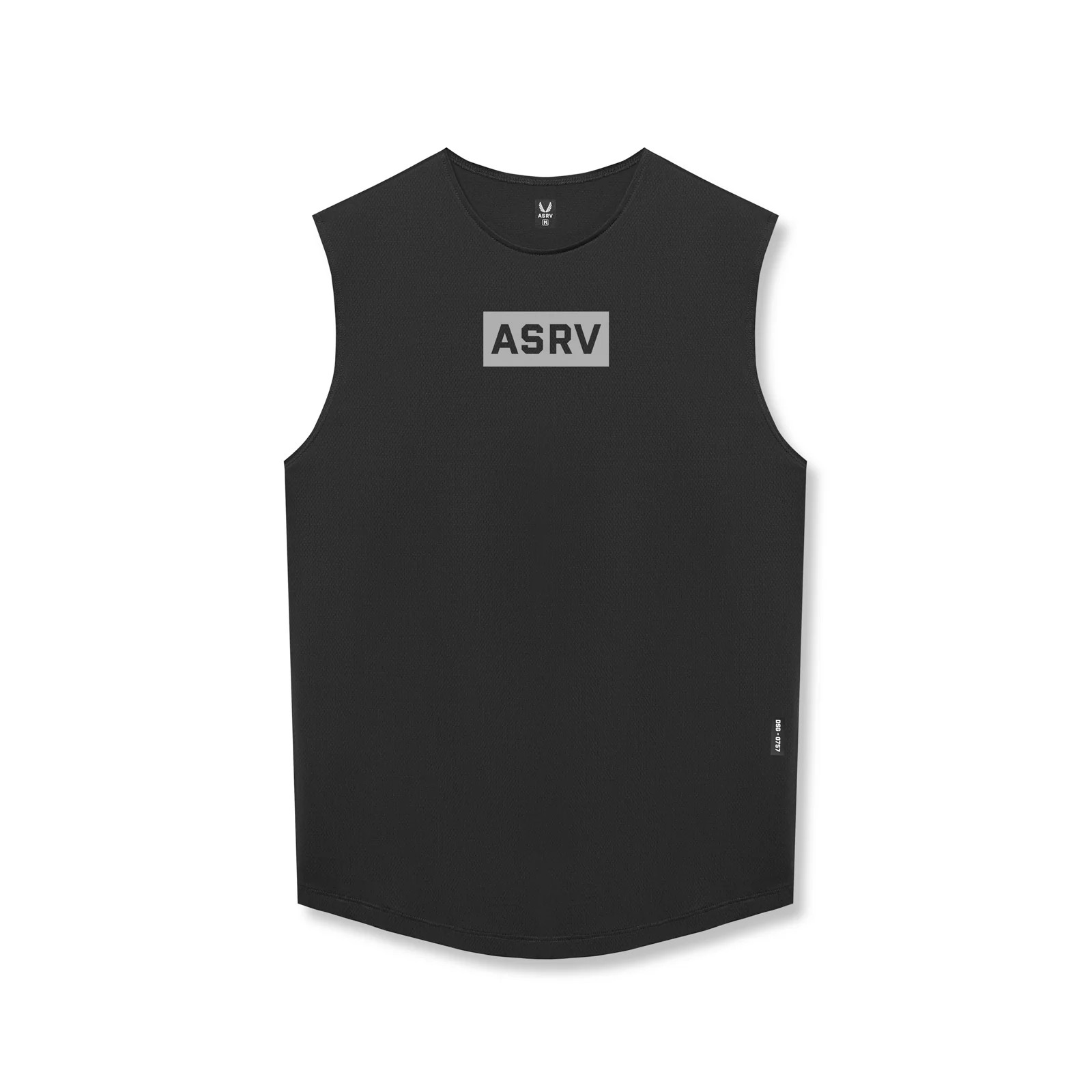 0757. AeroSilver® Cutoff Tank - Black "Box Logo" | ASRV