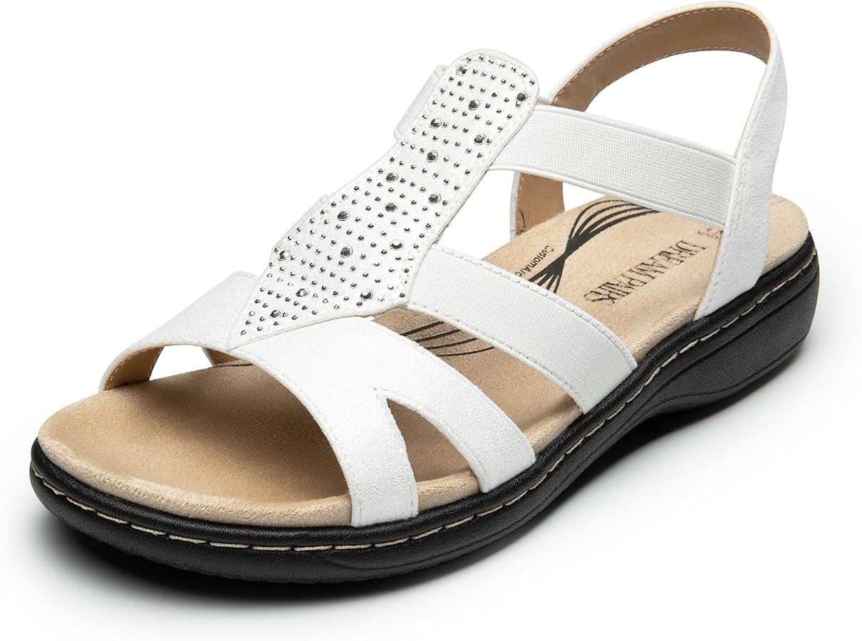 DREAM PAIRS Women's Comfortable Arch Support Flat Sandals | Amazon (US)