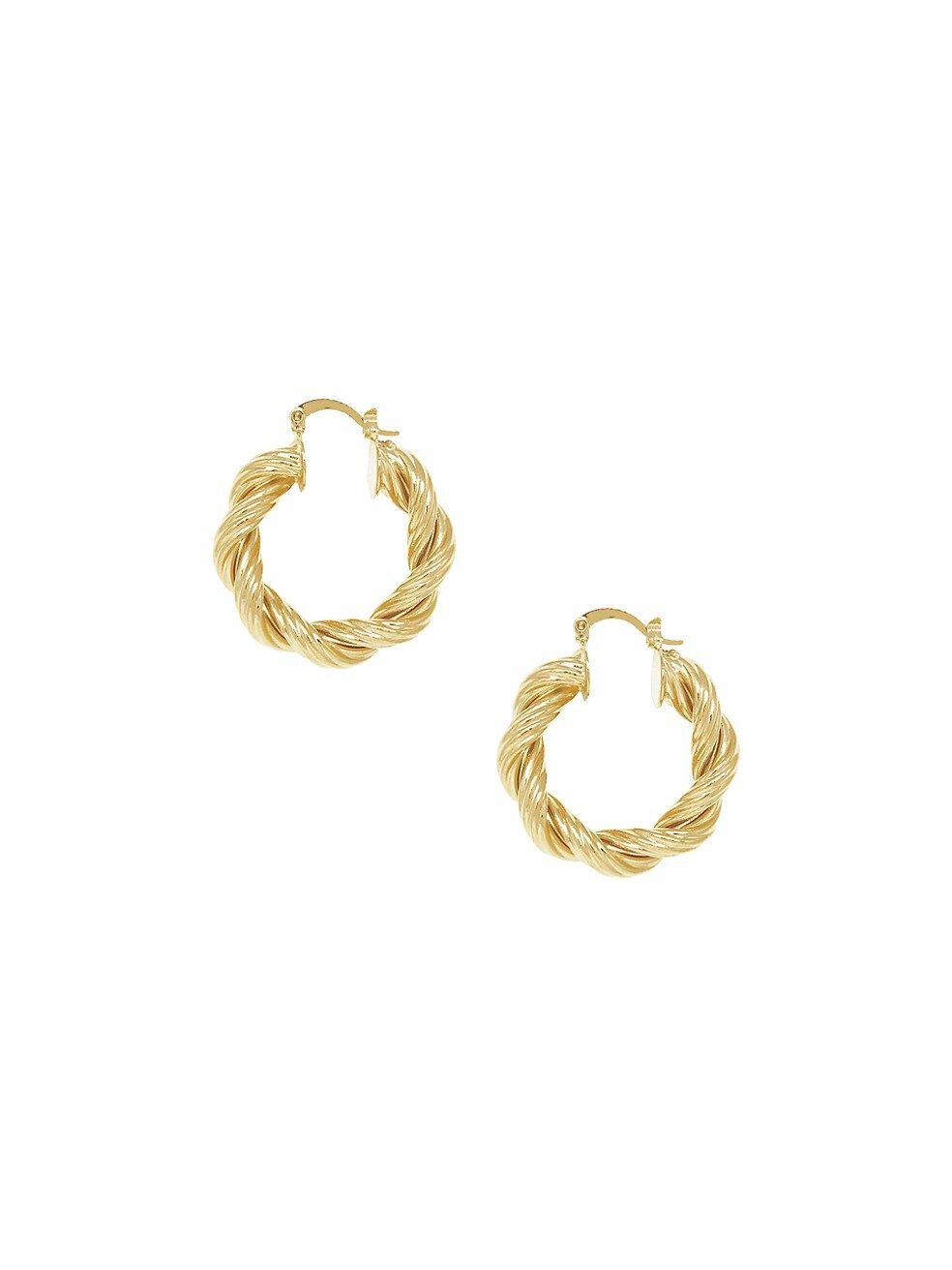 Ettika Modern Day 18K-Gold-Plated Twist Hoop Earrings | Saks Fifth Avenue