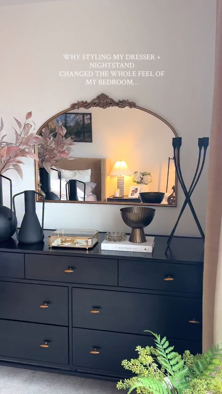 Styling pieces like your dresser and nightstand can completely shift the mood of a bedroom.

It’s the difference between a space that feels unfinished and one that feels pulled together 🤎

#bedroomstyling #cozyhomevibes #styledspaces #neutraldecorstyles #cozybedroom