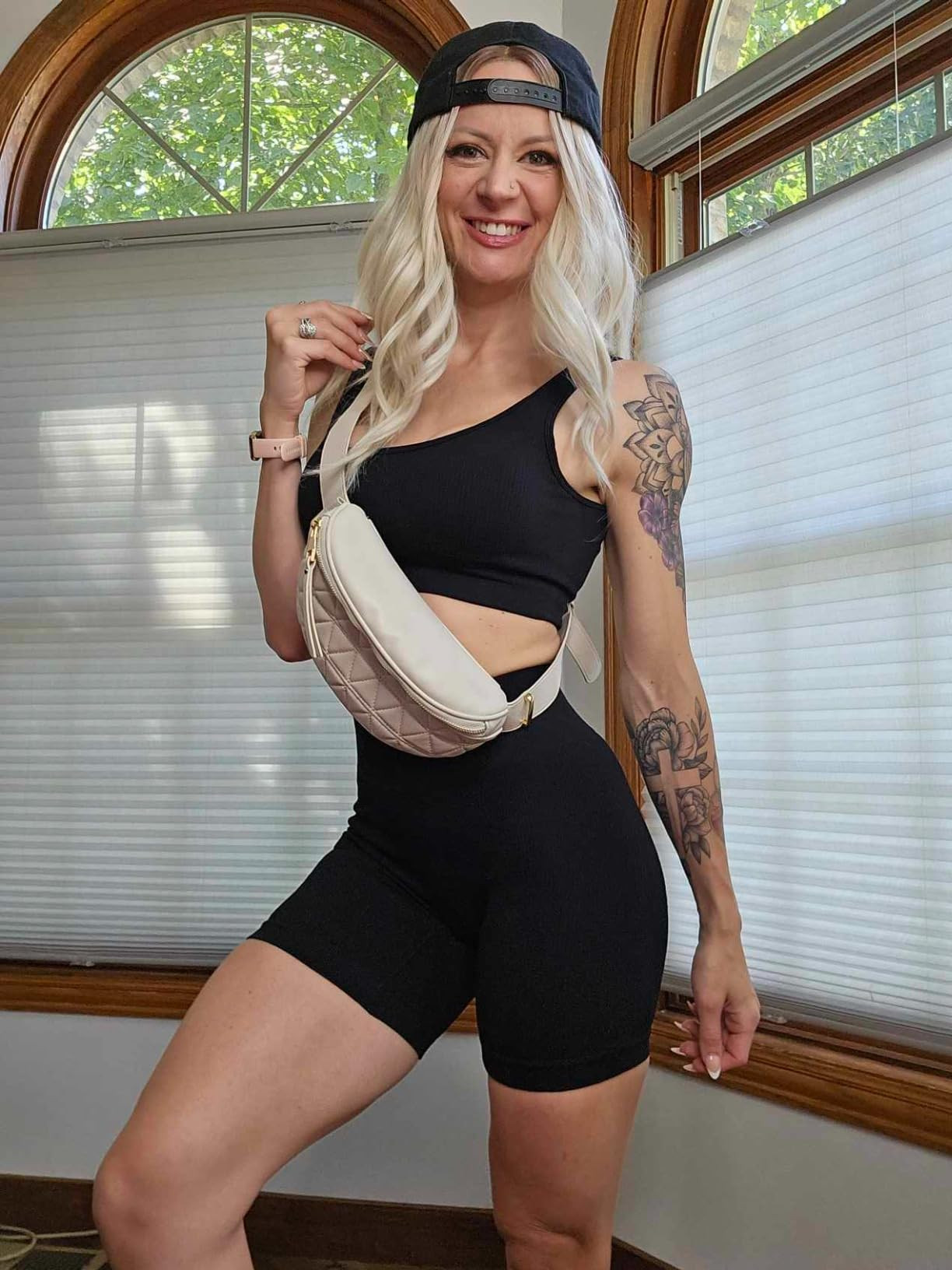 Workout Sets for Women 2 Piece Seamless Ribbed Crop Tank High Waist Shorts Yoga Outfits | Amazon (US)