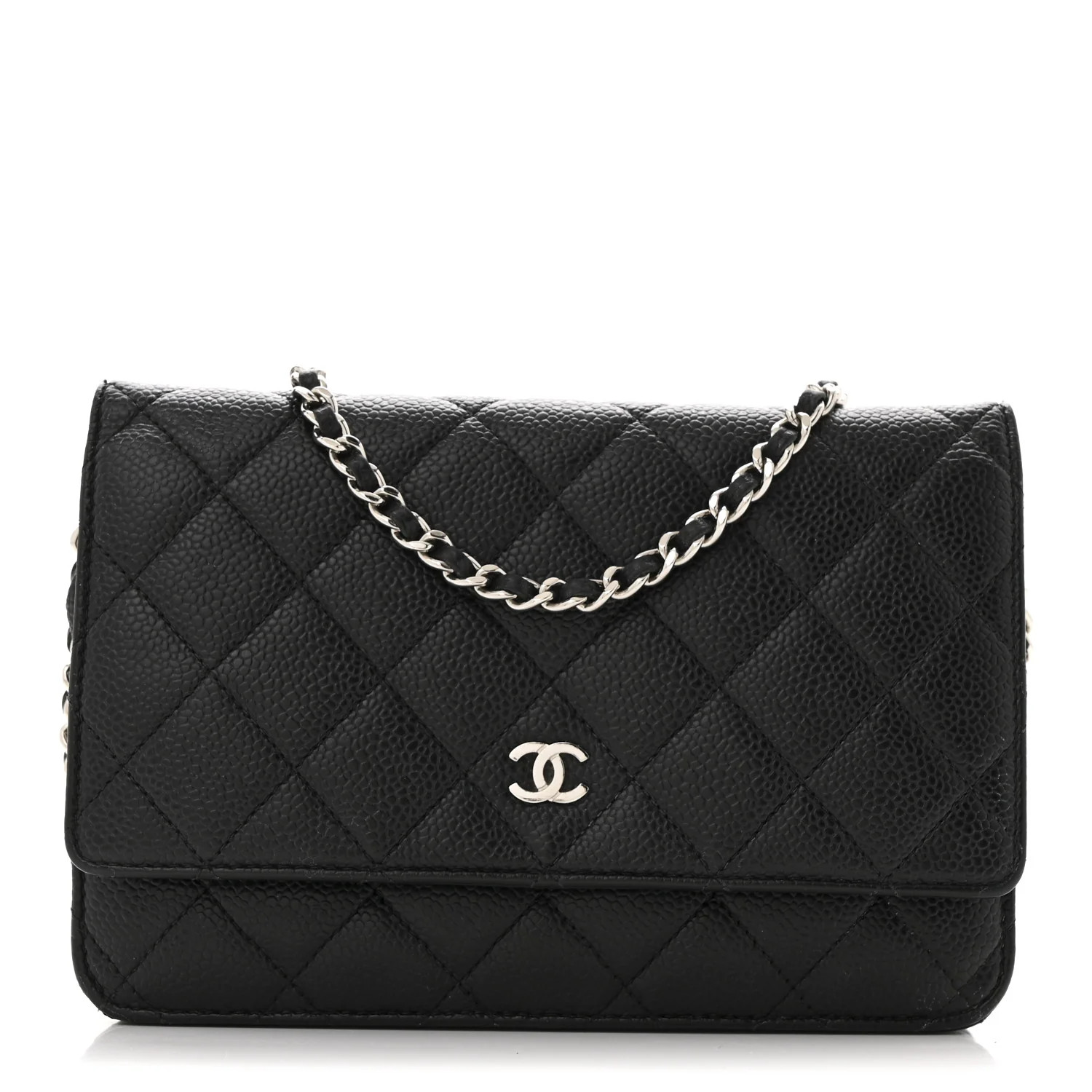 Chanel Caviar Quilted Wallet on Chain WOC Black 1740670 | FASHIONPHILE (US)