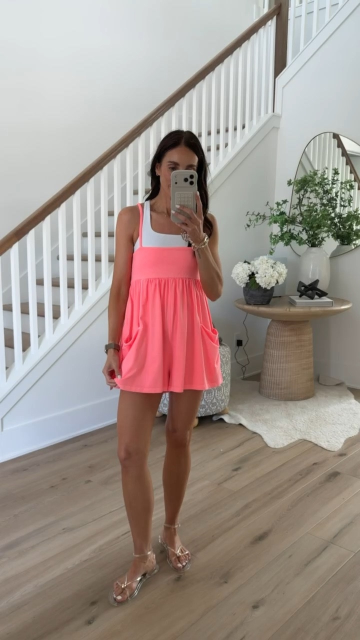 Flowy romper, I'm wearing size XS.

summer outfit, vacation style, neon outfit, neon colors, relaxed fit, swim cover up, annabrstyle

#LTKActive #LTKootd #LTKmomlife