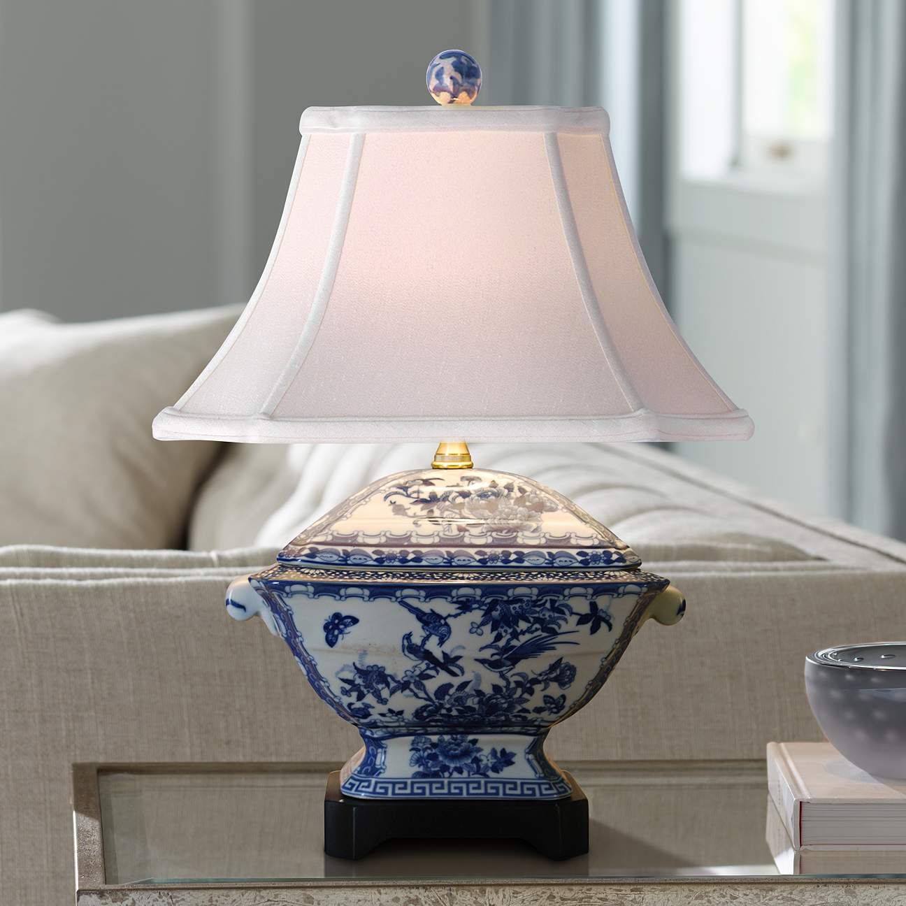 Canton Tureen 19" High Blue and White Porcelain Table Lamp | LampsPlus.com