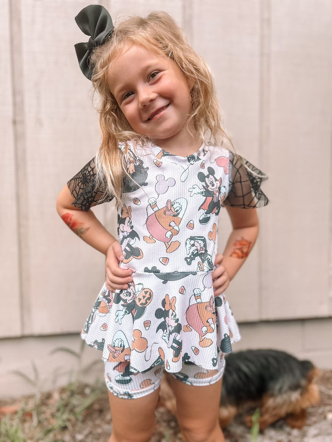 Spooky Magic Set Halloween Toddler Girl Dress Mickey Not so Scary Party Outfit Magic Kingdom Bumm... | Etsy (US)