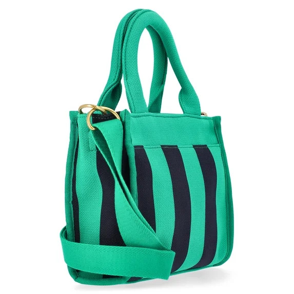 Free Assembly Women's Mini Satchel Handbag, Green/Navy | Walmart (US)