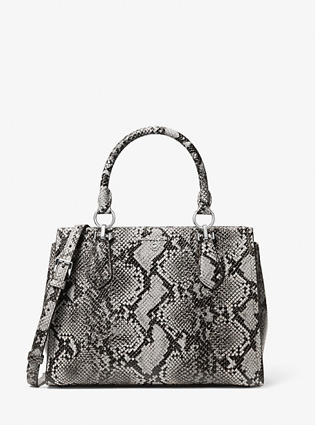 Marilyn Medium Snake Embossed Leather Satchel | Michael Kors US