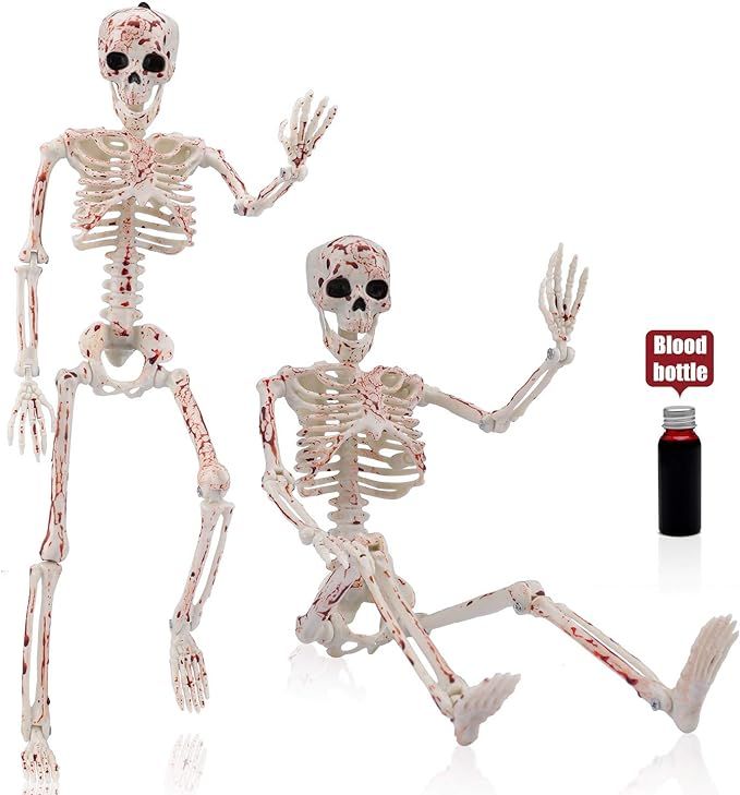 Amazon.com: WAASII Halloween Skeleton- Full Body Posable Halloween Skeleton with Movable Joints f... | Amazon (US)