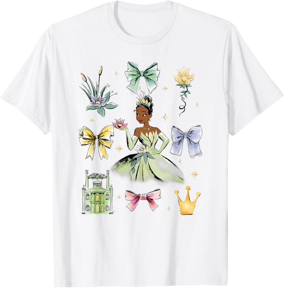 Disney The Princess and The Frog Tiana Watercolor Essentials T-Shirt | Amazon (US)