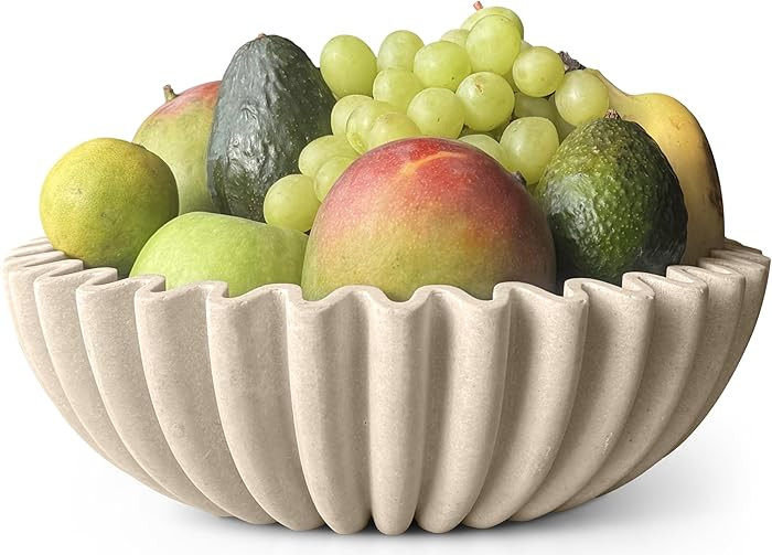 12" Extra Large Decorative Bowl – Decorative Fruit Bowl for Kitchen Counter, Modern Handmade Bo... | Amazon (US)