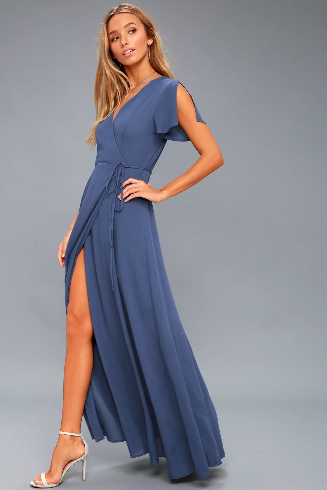 Heart of Marigold Denim Blue Wrap Maxi Dress | Lulus (US)