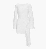 The Becca Dress - White Metallic Lace | Hill House Home US