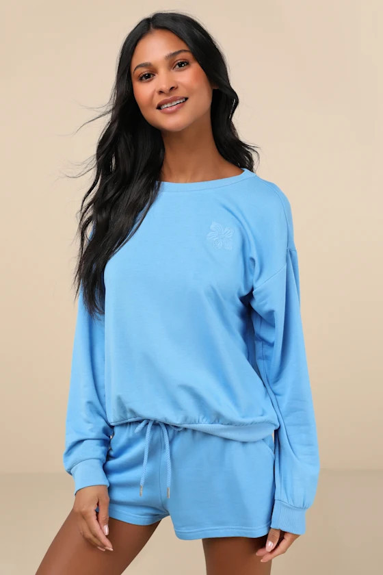 Surfing By Moonlight Blue Lounge Shorts | Lulus