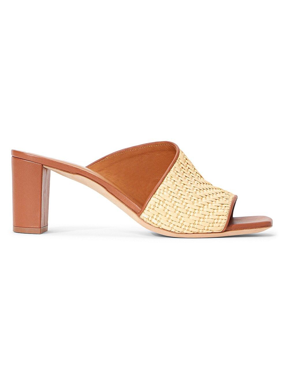 Nevil 65MM Raffia & Leather Mules | Saks Fifth Avenue