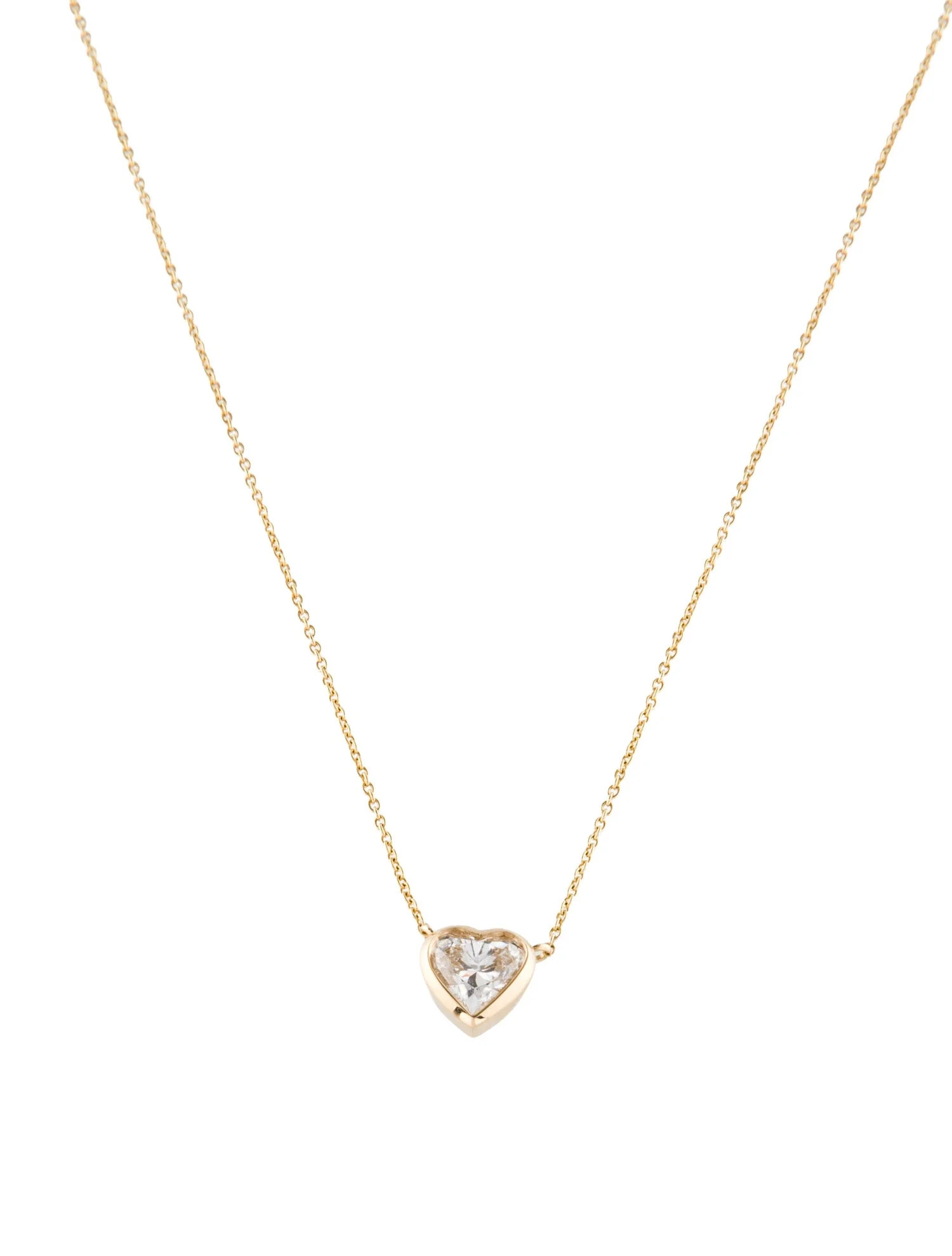 Necklace 14K Lab-Grown Diamond Heart Pendant Necklace - Pendant Necklace, Necklaces - NECKL324017... | The RealReal