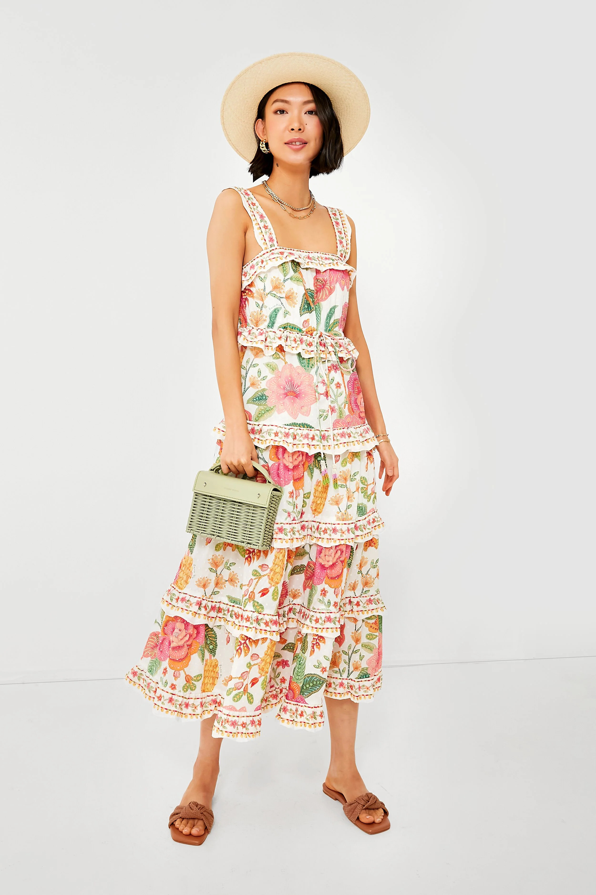 Macaw Bloom Off White Midi Dress | Tuckernuck (US)