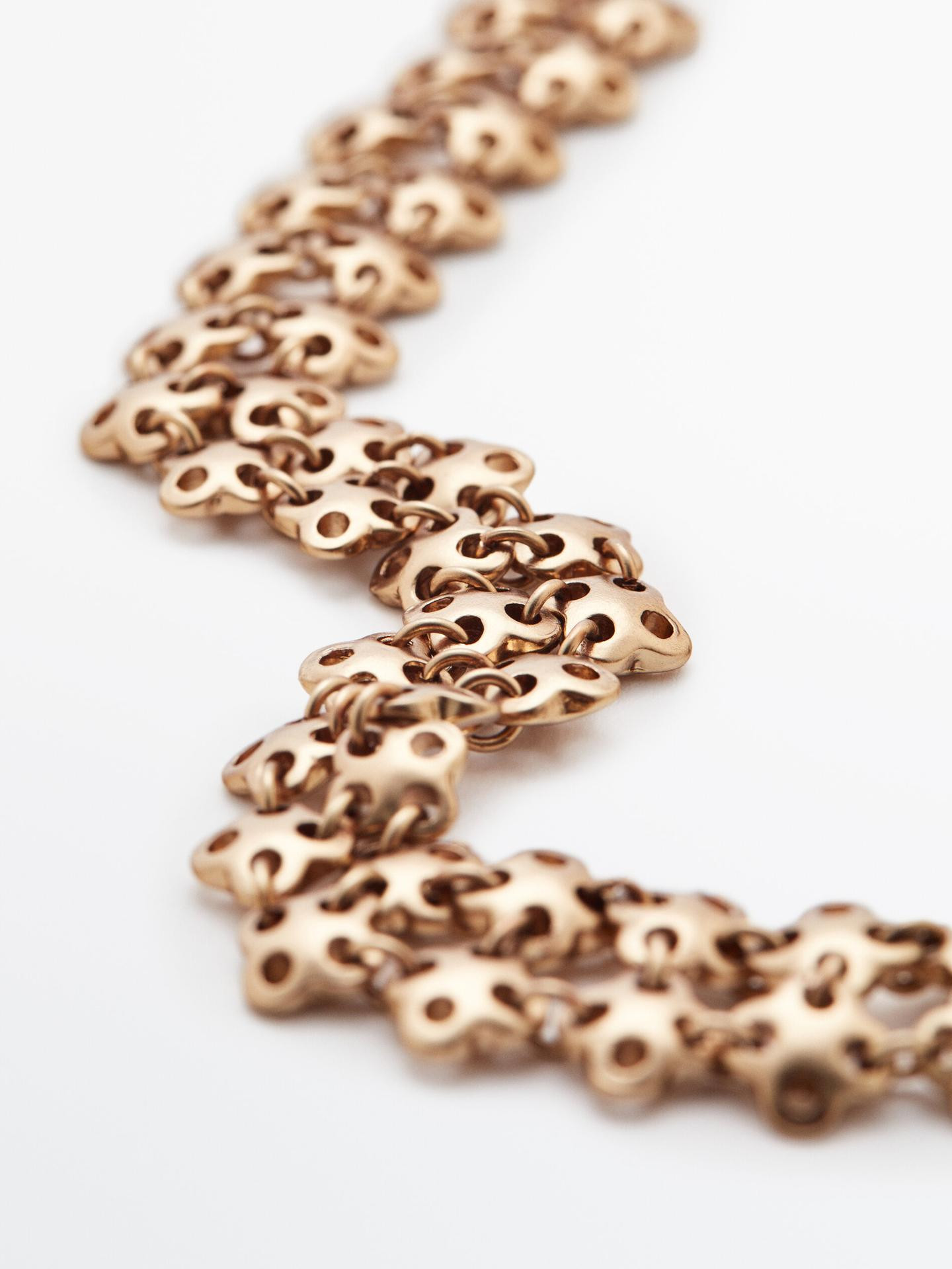 Gold-plated pieces choker necklace | Massimo Dutti US