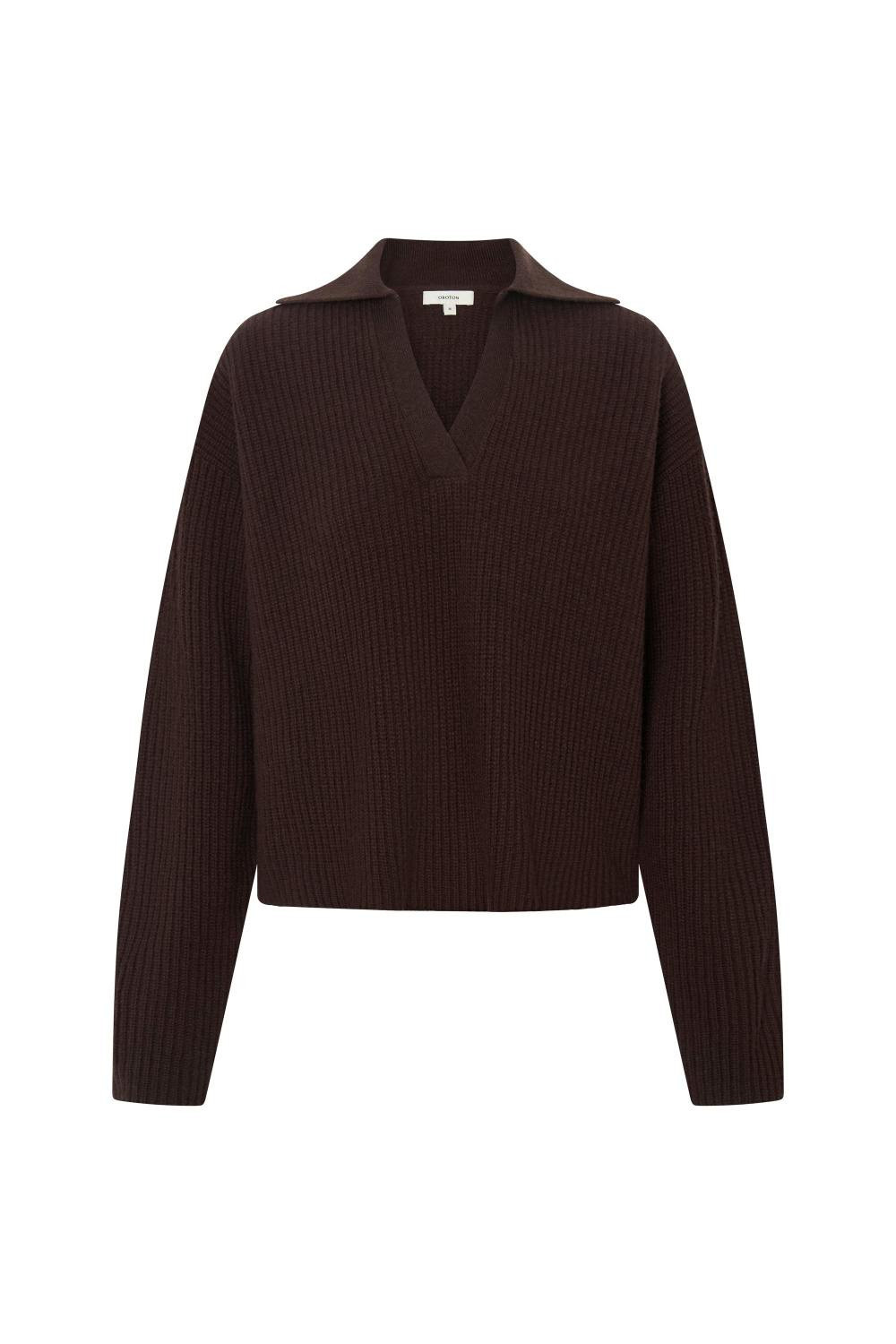 Rib Knit Popover Dark Chocolate | Oroton