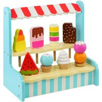 Childs Wooden Ice Cream Shop Lolli Stand Pretend Play Food Set Toy | ManoMano UK