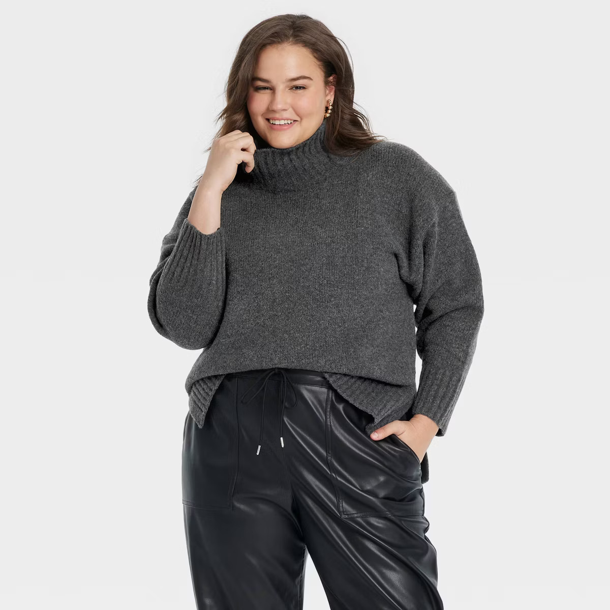 Women's Cozy Knit Mock Turtleneck Pullover Sweater - A New Day™ | Target